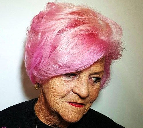 color them pink hairstyles for women over 70 