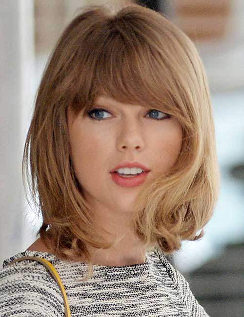 With Cute Bangs Long Bob Hairstyles