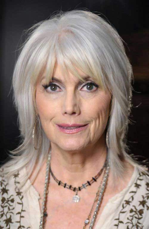 Layered Bangs hairstyles for women over 70