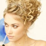 Updo with Curls and Band Messy Updos for Long Hair