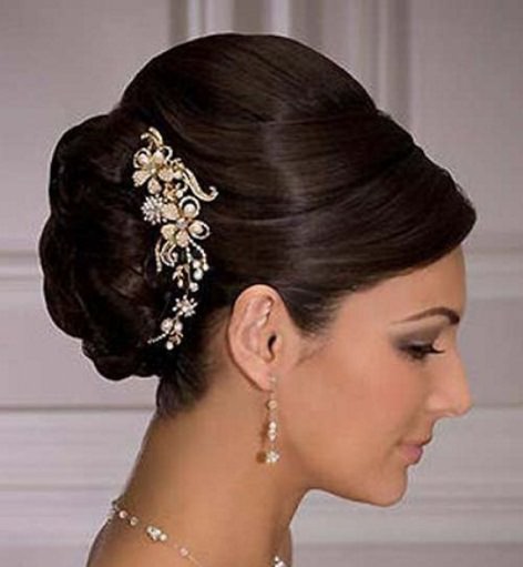 Bouffant Updo with Side Clip hairstyles for brides and bridesmaids