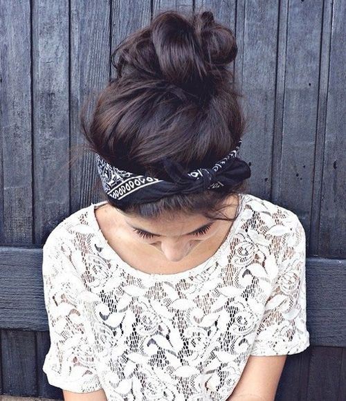 Messy bun Hairstyles for Long Thick Hair