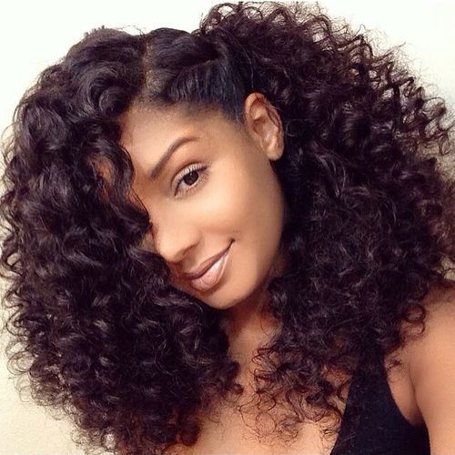 Side parted twisted Hairstyles for Thick Wavy Hair