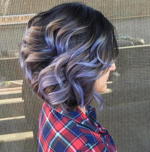 With a Blend of Blue grey hair trend