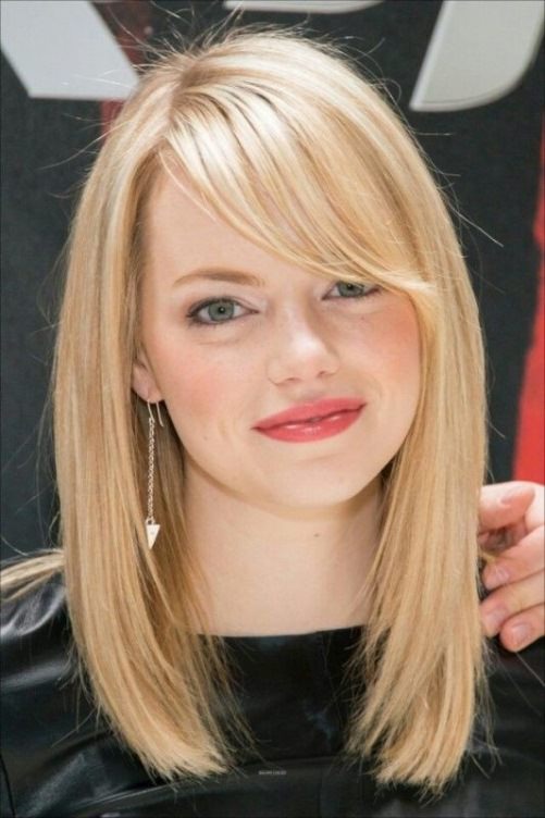 Side Bangs Long Bob Hairstyles