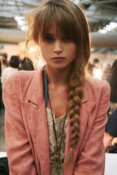 Long Side Braid with Fringes Side Braid Hairstyles