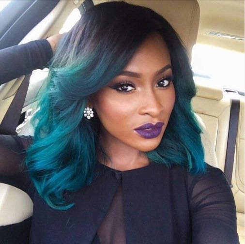 The Peacock Color short weave hairstyles 