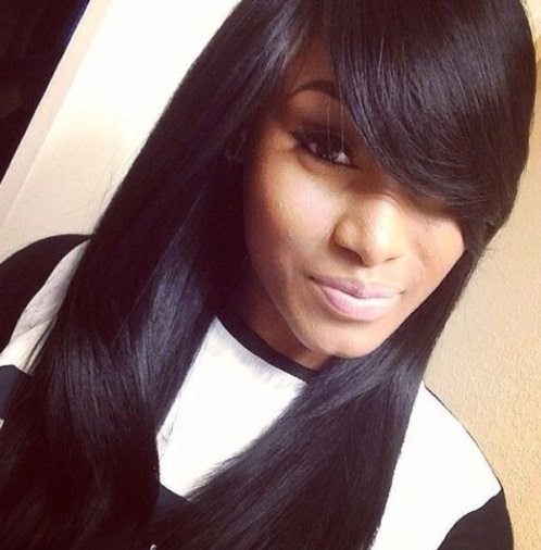 Side Bangs weave hairstyles for black women