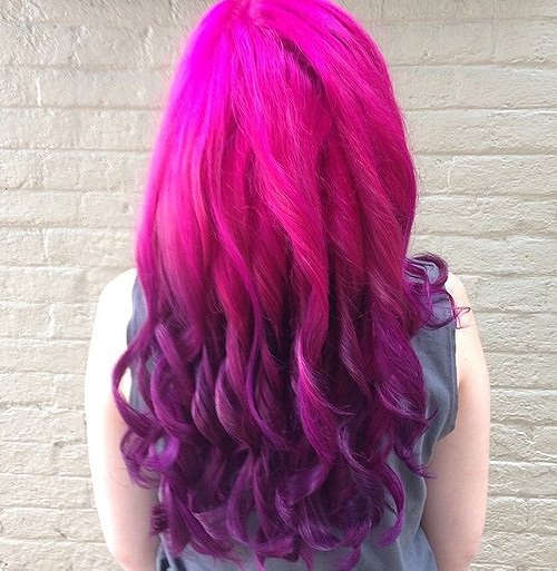 Pink Top with Purple Ombre Pink Hairstyles