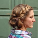 With Side French Braid Messy Updos for Long Hair