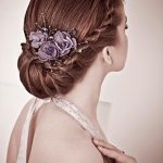 Braided Updo with Flowers hairstyles for brides and brides maids