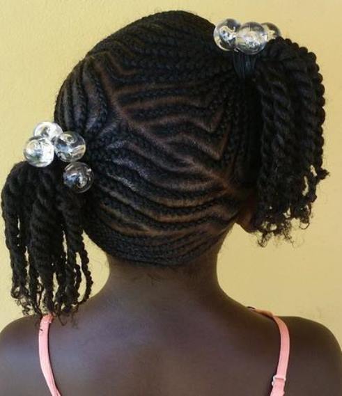 Angles Cornrow cute Braids For Kids