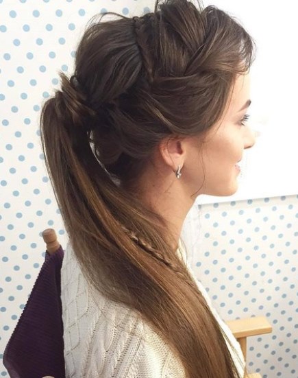 Artistically Undone Braid- French braid ponytails