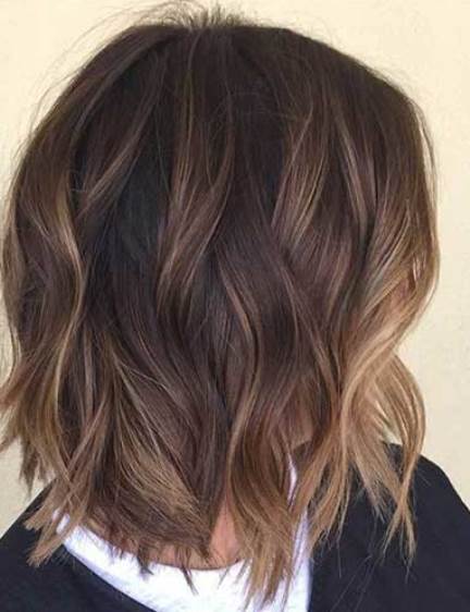 Babylight Balayage for Wavy Bob- brown Balayage short hair looks