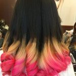 Black, Golden and Pink Hombre Hairstyles