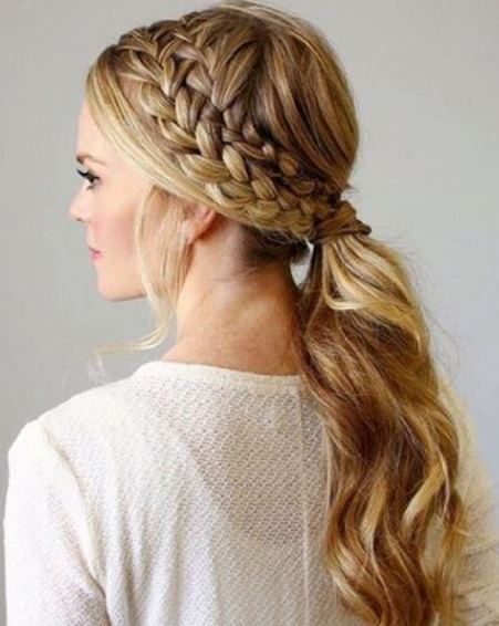 Blond Pony with Double Braid- French braid ponytails