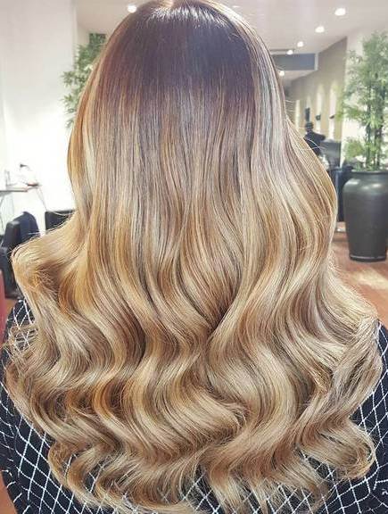 Blonde Balayage looks Curls like a Princess