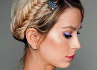 20 Sparkly Christmas and New Year Eve Hairstyles Blonde Fishtailed Crown Christmas and New Year Eve Hairstyles