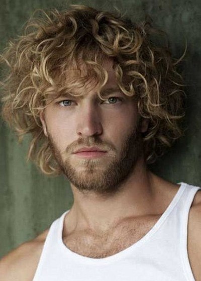 Blonde Hairstyle with Curly Hair- Curly hairstyles for men