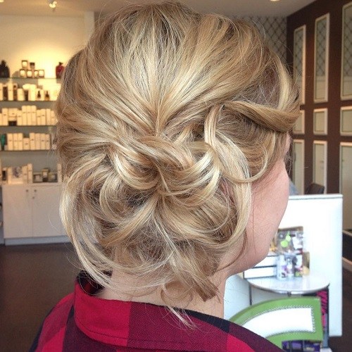 Blonde Wavy Side Bun Side Bun Hairstyles