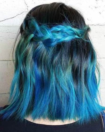 Blunt Blue Ombre hairstyles