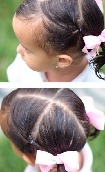 Bow Ponytail- Baby girl hairsstyles