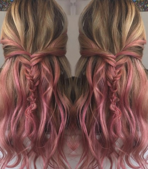 Pink and Purple Combo- Pink ombre hairstyles