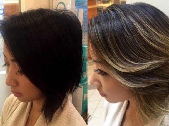 Brown Blonde Sweep of Colors-brown Balayage short hair looks