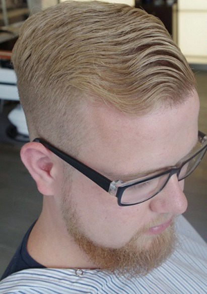 Long Top Short Sides Style with Shaved Part- Side parted Men's hairstyles