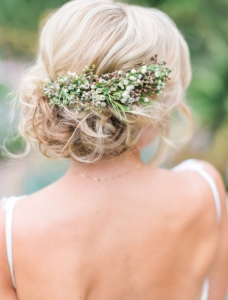 Chic Whimsical Bun- Wedding hairstyles for medium hair