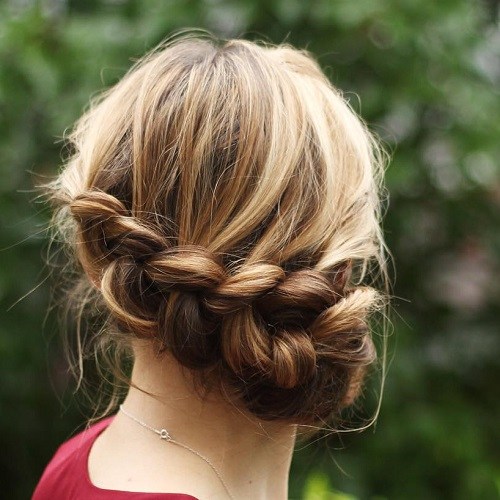 Chunky Braid and Side Bun Side Bun Hairstyles