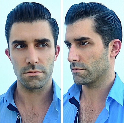 Classic Wet Look Hairstyles for Men with Round Faces