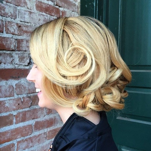 Creatively Placed Curls Hairstyles for Wedding Guests