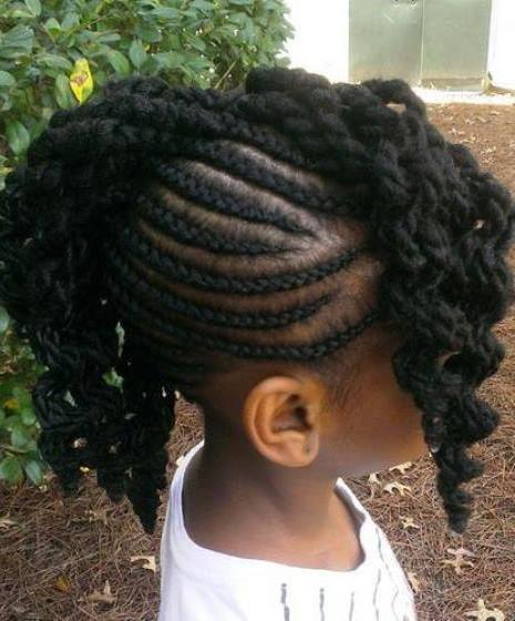 Curly Mohawk Style cute Braids for Kids