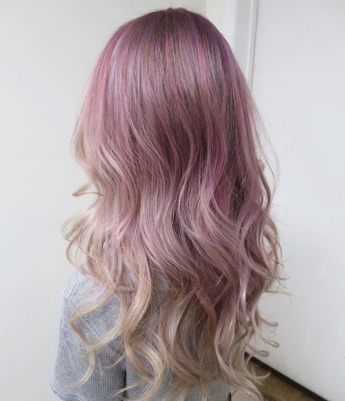 Combination of Purple Gray Pastel Purple Hair