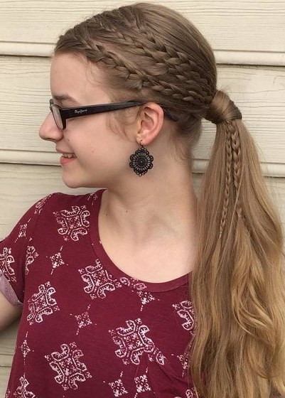 Cute and Carefree Ponytail- French braid ponytails