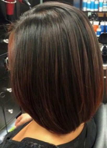 Dark Brown Hair with Soft Red Highlights- brown Balayage short hair looks