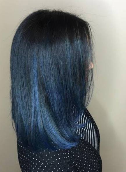 Denim Blue Bob blue ombre hairstyles