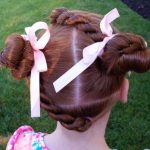Double Twist with Double Buns- Braided pitail hairstyles