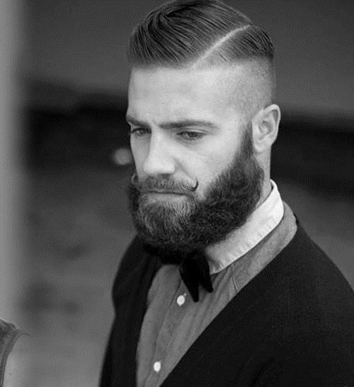 Faded Comb Over with Beard Comb Over Hairstyles for Men