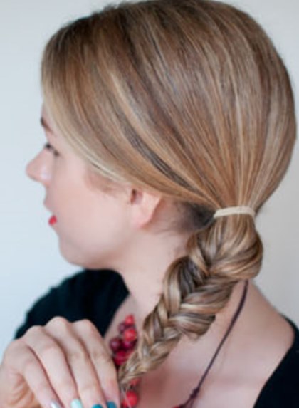 Finish the Hairstyle to make fishtail braid hairstyle