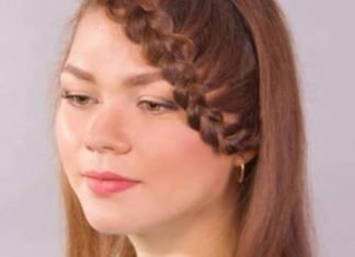 How to Lovely Downdo with a Face Framing Lace Braid? Fix the Braid under the Side Locks- Lovely downdo with a face framing lace braid