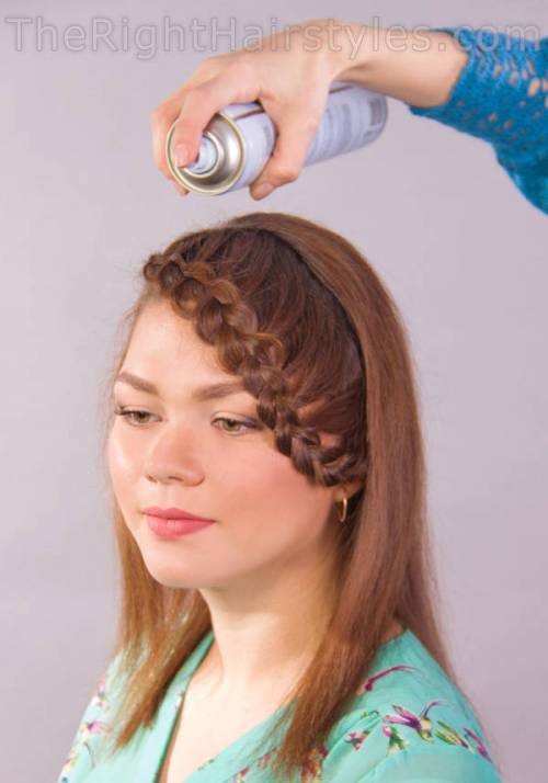 Style your Hair with a Round Brush and Blow-Dryer- lovely downdo with a face framing lace braid