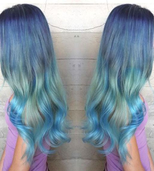 Flowing Blue Waves- Pastel blue hairstyles