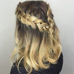 French Braid Crown Hairstyles for Wedding Guests