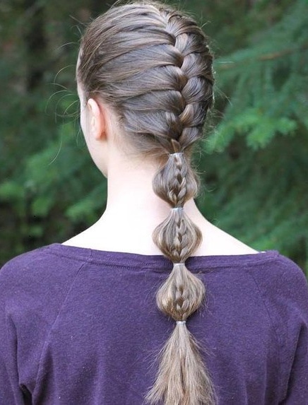 French Braid with Bubbles- French braid ponytails