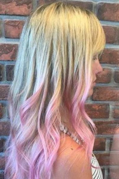 Fun Color Dip- Pastel pink hairstyles