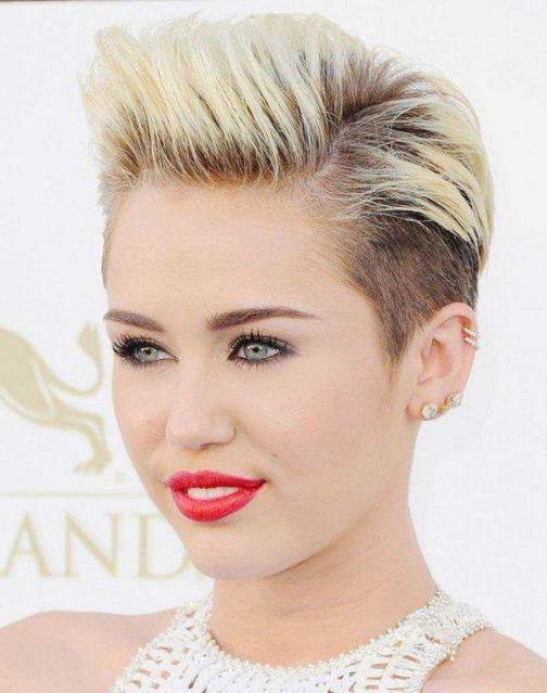 Funky Platinum Blonde Mohawk simple Short Hairstyles for Women