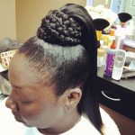High Ponytail with Braided Base Black Ponytail Hairstyles