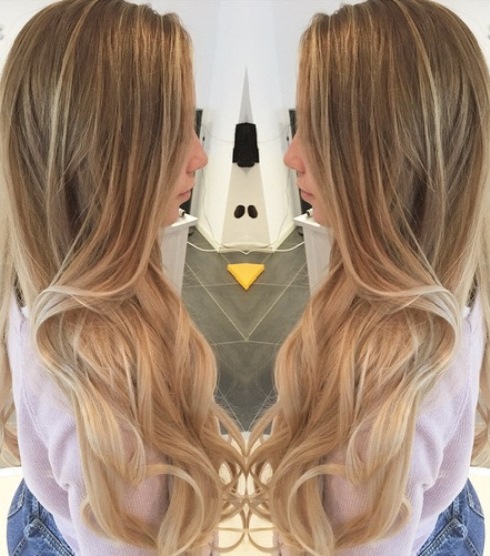 Long Blonde Highlights- Soft ombre hairstyles